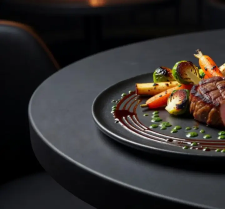 Prémium steak főétel elegáns tálalásban a Budapest Dining Choice étteremben
