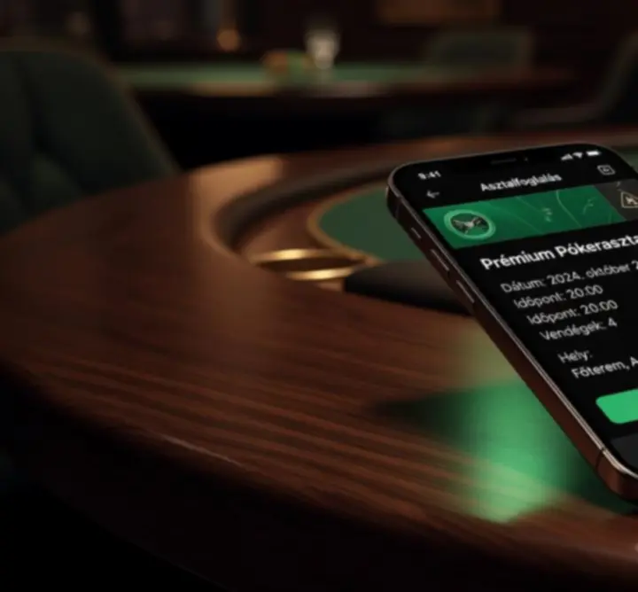 Online pókerasztal-foglalás telefonos alkalmazáson